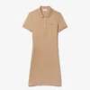 Vestido polo mini de piqué elástico de corte ajustado para mujer