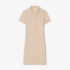 Vestido polo mini de piqué elástico de corte ajustado para mujer