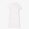 Vestido polo mini de piqué elástico de corte ajustado para mujer