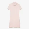 Vestido polo mini de piqué elástico de corte ajustado para mujer
