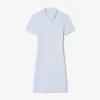 Vestido polo mini de piqué elástico de corte ajustado para mujer