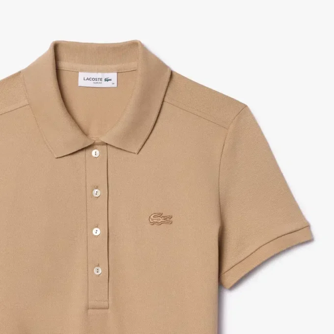 Vestido polo mini de piqué elástico de corte ajustado para mujer