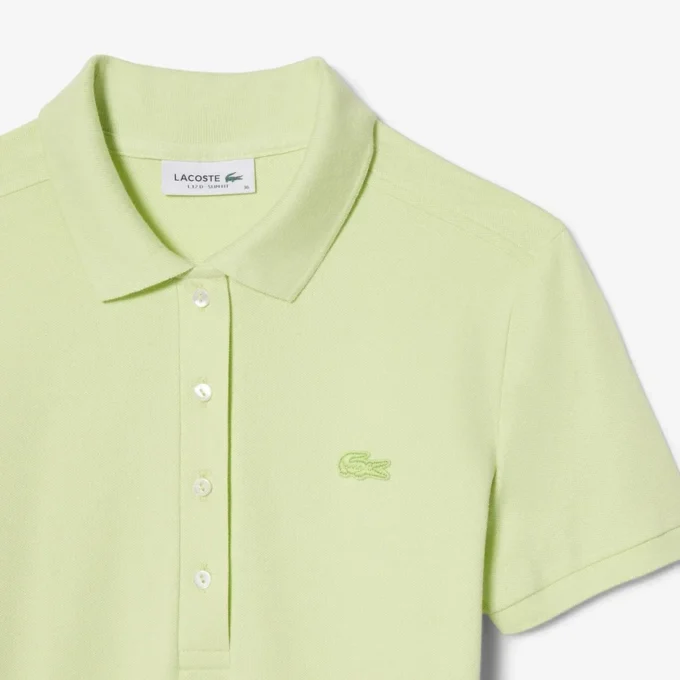 Vestido polo mini de piqué elástico de corte ajustado para mujer