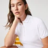 Vestido polo mini de piqué elástico de corte ajustado para mujer