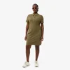 Vestido polo mini de piqué elástico de corte ajustado para mujer