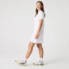 Vestido polo mini de piqué elástico de corte ajustado para mujer