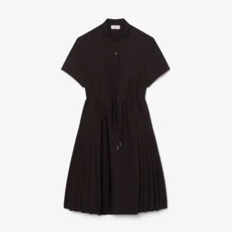 Vestido polo plisado de mezcla de lana