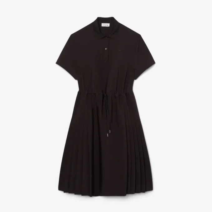 Vestido polo plisado de mezcla de lana