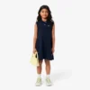 Vestido polo sin mangas de piqué elástico para niña