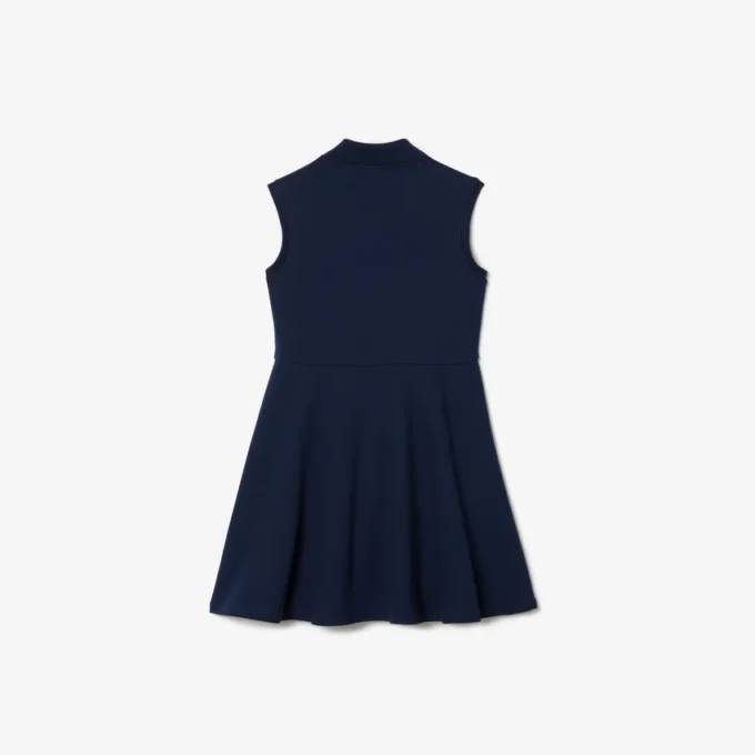 Vestido polo sin mangas de piqué elástico para niña