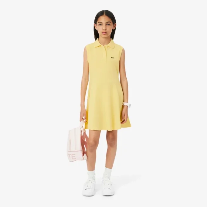 Vestido sin mangas de piqué elástico