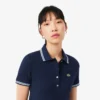 Vestido skater con cuello polo elástico para mujer
