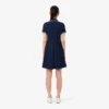 Vestido skater con cuello polo elástico para mujer