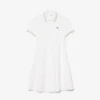 Vestido skater con cuello polo elástico para mujer