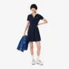 Vestido skater de mujer con cuello polo elástico