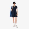 Vestido skater de mujer con cuello polo elástico