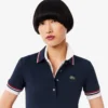 Vestido skater de mujer con cuello polo elástico