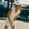 Vestido y pantalones cortos de tenis elásticos para mujer